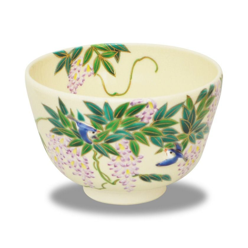 茶道具 抹茶茶碗（まっちゃちゃわん） 茶碗 仁清 藤（ルリ鳥付） 小手鞠窯 抹茶茶碗は茶の湯文化である表千家・裏千家の茶道具や抹茶を専門に扱う千紀園（せんきえん）が通販で販売しています。茶会また初心者向けのお稽古用にご利用いただける抹茶碗です。贈り物・ギフトにも人気です。