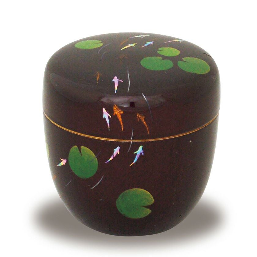 茶道具 棗（なつめ） 溜塗中棗 目高蒔絵（内梨子地） 樹脂製 東雲