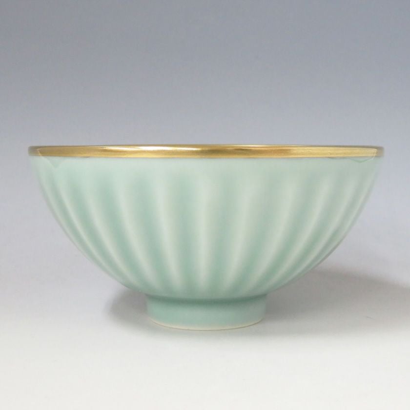 茶道具 天目茶碗（てんもくちゃわん） 青磁天目茶碗 満月写 横石 嘉助