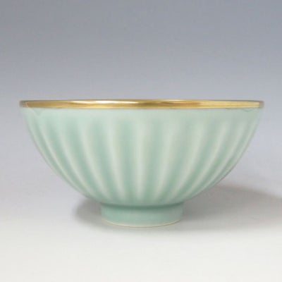 茶道具 天目茶碗（てんもくちゃわん） 青磁天目茶碗 満月写 横石 嘉助 
