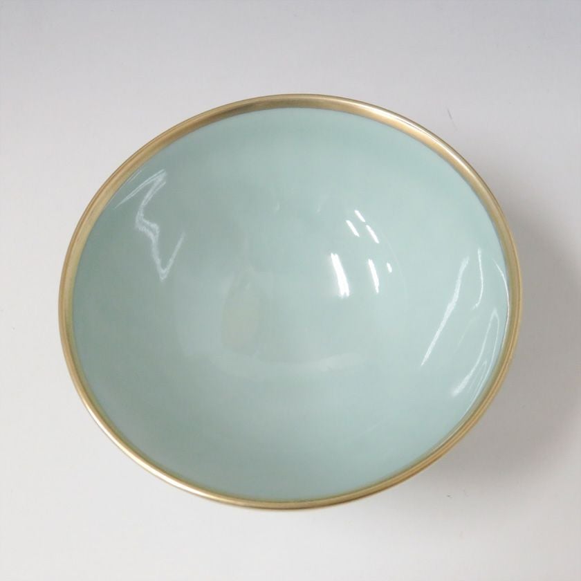 茶道具 天目茶碗（てんもくちゃわん） 青磁天目茶碗 満月写 横石 嘉助