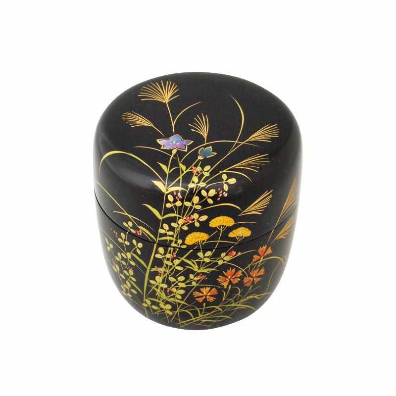 茶道具 棗（なつめ） 中棗 秋草蒔絵（螺鈿入） 佐々木麗峰 作 | 千年の