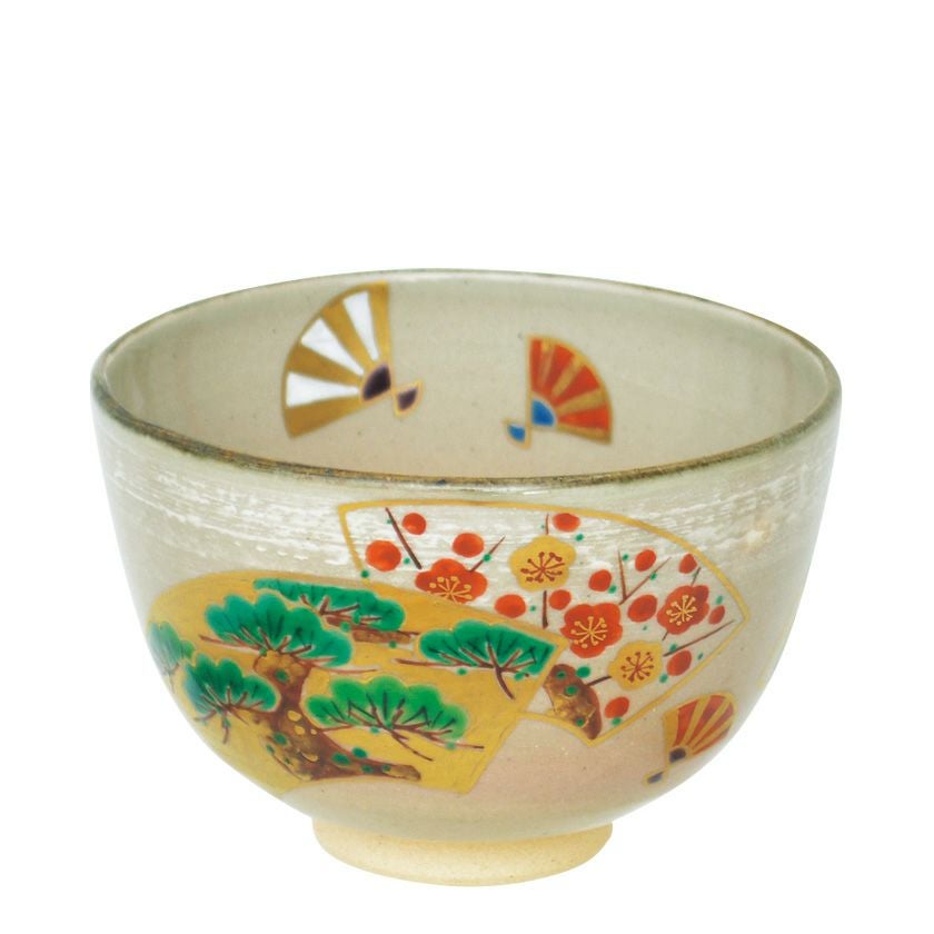 茶道具 抹茶茶碗（まっちゃちゃわん） 茶碗 乾山 扇面松竹梅 八木 晶山