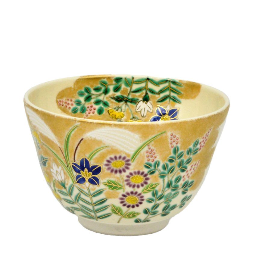 茶道具 抹茶茶碗（まっちゃちゃわん） 茶碗 秋草 加藤永真 | 千年の