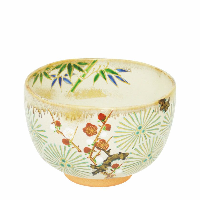 【美品】『抹茶茶碗』乾山写　片身替筒茶盌　　a2600109 茶道具 抹茶茶碗 端午の節句 乾山写し 兜 森下秋彩作 前にくぼみあり 工芸品