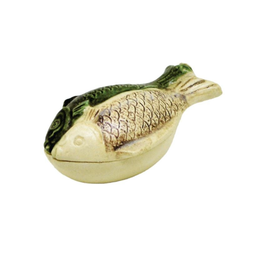 茶道具 香合（こうごう） 益子焼 香合 織部 双魚 三武 信家 | 千年の