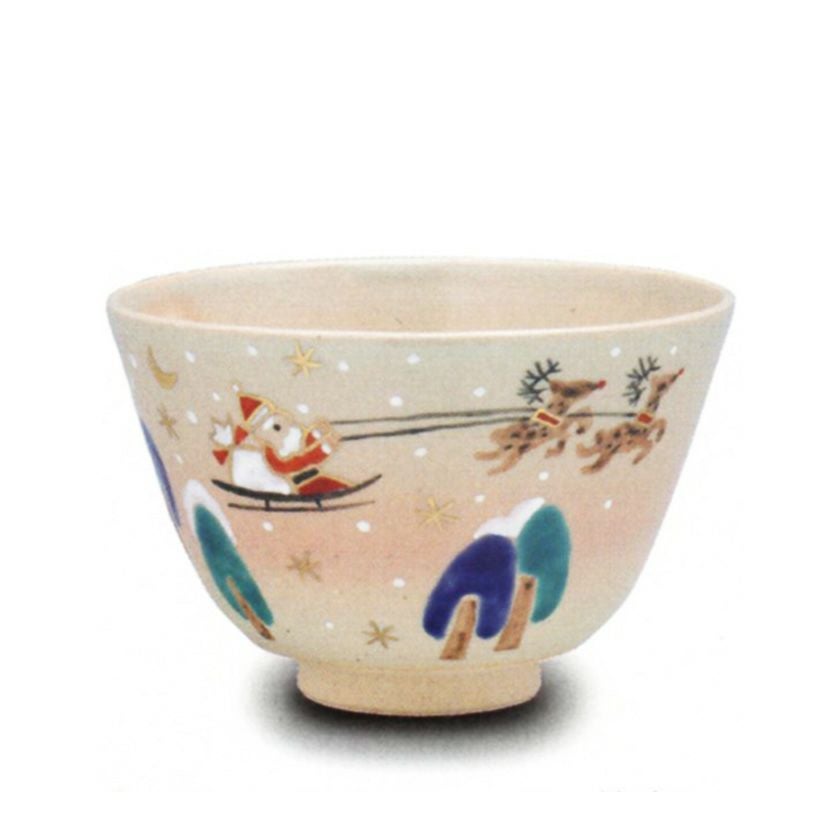 茶道具 抹茶茶碗（まっちゃちゃわん） サンタクロース 茶碗 中村 華峰 抹茶茶碗は茶の湯文化である表千家・裏千家の茶道具や抹茶を専門に扱う千紀園（せんきえん）が通販で販売しています。茶会また初心者向けのお稽古用にご利用いただける抹茶碗です。贈り物・ギフトにも人気です。