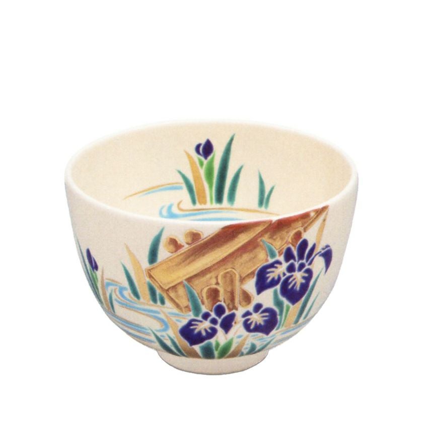 【茶道具】抹茶茶碗8個（合わせ箱） 茶道具 抹茶茶碗（まっちゃちゃわん） 色絵 八ツ橋 茶碗 田中 方円