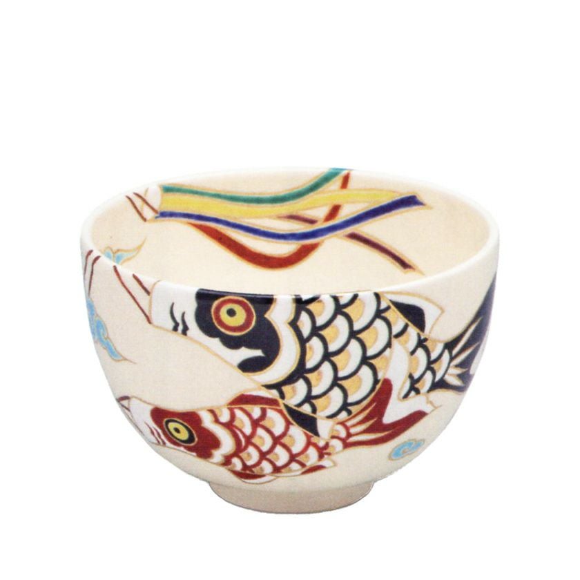 茶道具 抹茶茶碗（まっちゃちゃわん） 色絵 鯉のぼり 茶碗 田中 方円 抹茶茶碗は茶の湯文化である表千家・裏千家の茶道具や抹茶を専門に扱う千紀園（せんきえん）が通販で販売しています。茶会また初心者向けのお稽古用にご利用いただける抹茶碗です。贈り物・ギフトにも人気です。