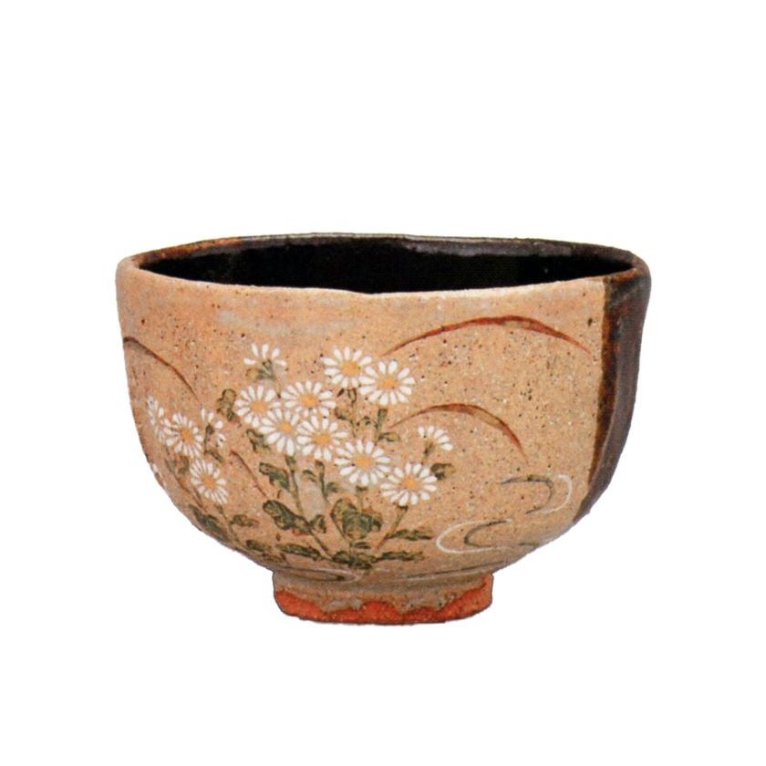茶道具 抹茶茶碗（まっちゃちゃわん） 掛分 小菊絵 茶碗 中村 良二