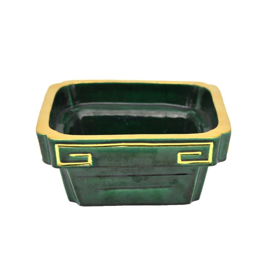 茶道具　楽焼　輪花鉢　菓子器　時代箱付　M　R7991 茶道具 菓子器（かしき） 兜鉢 青楽 端午の節句 佐々木 昭楽 | 千年の