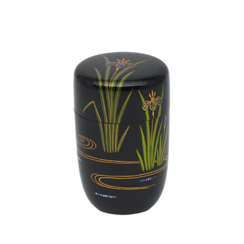 茶道具 薄茶器（うすちゃき） 長棗 杜若蒔絵 貝入 塚本 規義 端午の