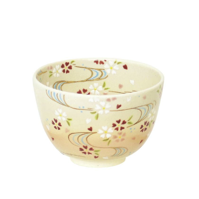 茶道具 抹茶茶碗（まっちゃちゃわん） 茶碗 色絵 流水桜 加藤 起楽