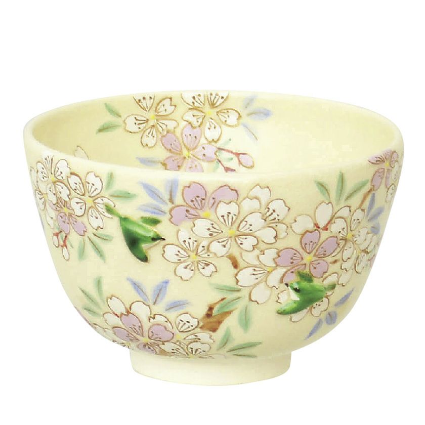 茶道具 抹茶茶碗（まっちゃちゃわん） 茶碗 仁清 桜にうぐいす（鶯付） 小手鞠窯 抹茶茶碗は茶の湯文化である表千家・裏千家の茶道具や抹茶を専門に扱う千紀園（せんきえん）が通販で販売しています。茶会また初心者向けのお稽古用にご利用いただける抹茶碗です。贈り物・ギフトにも人気です。