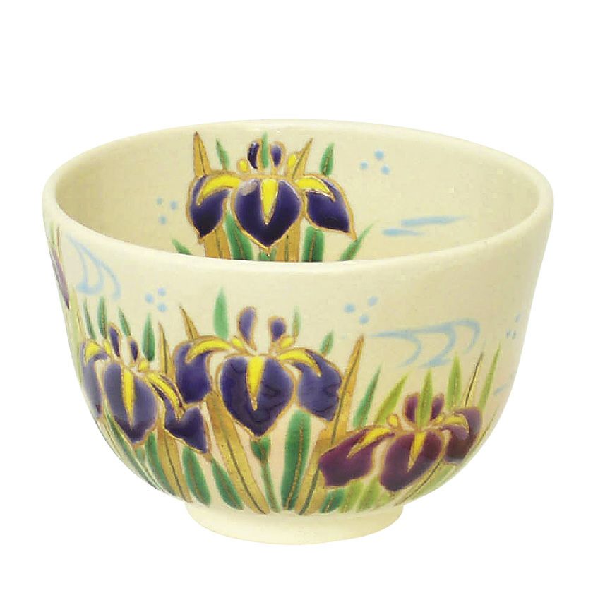 茶道具 抹茶茶碗（まっちゃちゃわん） 茶碗 色絵 花菖蒲 端午の節句 加藤 起楽 抹茶茶碗は茶の湯文化である表千家・裏千家の茶道具や抹茶を専門に扱う千紀園（せんきえん）が通販で販売しています。茶会また初心者向けのお稽古用にご利用いただける抹茶碗です。贈り物・ギフトにも人気です。