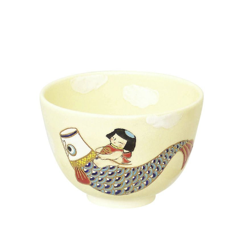 茶道具 抹茶茶碗（まっちゃちゃわん） 茶碗 色絵 金太郎と鯉のぼり