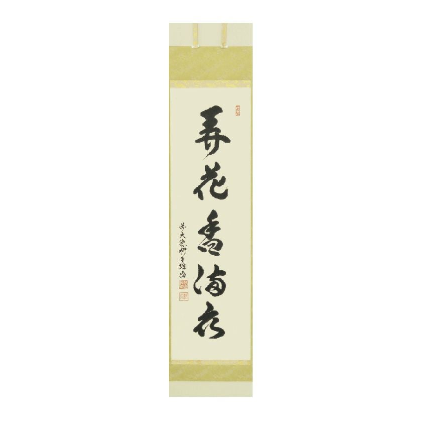 Ｘ２７４　掛軸　大徳寺　柳生紹尚　『舞老松　鶴画賛』　共箱　『真作』　肉筆　茶掛 真筆】茶掛 歳月不待人◇大徳寺派 芳徳禅寺 前大徳 柳生
