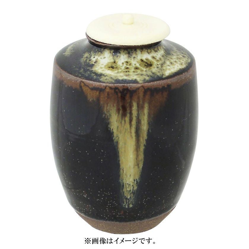 茶道具　高取焼　豊泉窯　原史朗作　耳付茶入　仕覆付　共箱　C　9779 高取焼 肩衝茶入 高取喜恵(作) 牙蓋 仕覆付 共箱 遠州七窯 | 古美術ささき