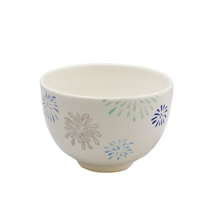 茶道具 抹茶茶碗（まっちゃちゃわん） 色絵茶碗 花火 山岡 善昇 抹茶茶碗は茶の湯文化である表千家・裏千家の茶道具や抹茶を専門に扱う千紀園（せんきえん）が通販で販売しています。茶会また初心者向けのお稽古用にご利用いただける抹茶碗です。贈り物・ギフトにも人気です。