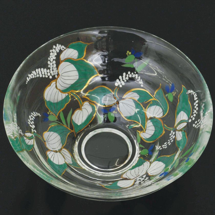 茶道具 平茶碗（ひらちゃわん） ガラス平茶碗 半夏生 【耐熱】 今岡 都 抹茶茶碗は茶の湯文化である表千家・裏千家の茶道具や抹茶を専門に扱う千紀園（せんきえん）が通販で販売しています。茶会また初心者向けのお稽古用にご利用いただける抹茶碗です。贈り物・ギフトにも人気です。