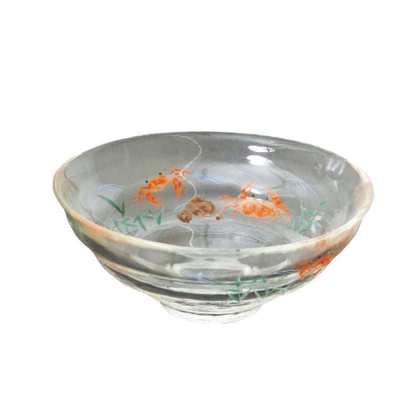 茶道具 平茶碗（ひらちゃわん） ガラス平茶碗 磯の蟹 【耐熱】 八木 海峰 抹茶茶碗は茶の湯文化である表千家・裏千家の茶道具や抹茶を専門に扱う千紀園（せんきえん）が通販で販売しています。茶会また初心者向けのお稽古用にご利用いただける抹茶碗です。贈り物・ギフトにも人気です。