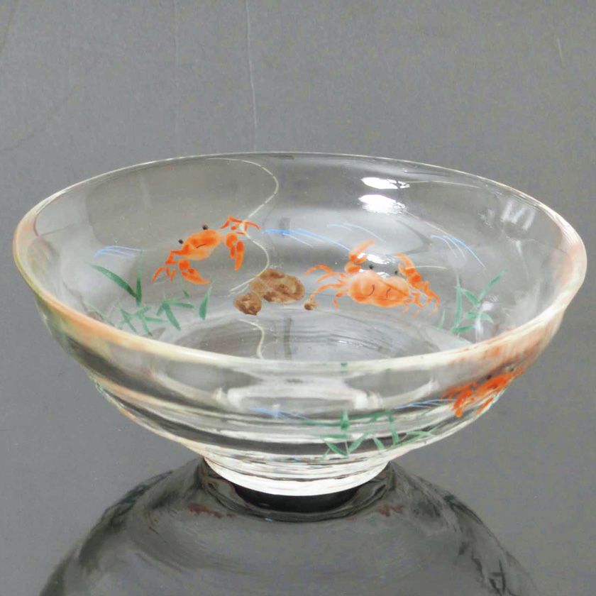 茶道具 平茶碗（ひらちゃわん） ガラス平茶碗 磯の蟹 【耐熱】 八木 海峰 抹茶茶碗は茶の湯文化である表千家・裏千家の茶道具や抹茶を専門に扱う千紀園（せんきえん）が通販で販売しています。茶会また初心者向けのお稽古用にご利用いただける抹茶碗です。贈り物・ギフトにも人気です。