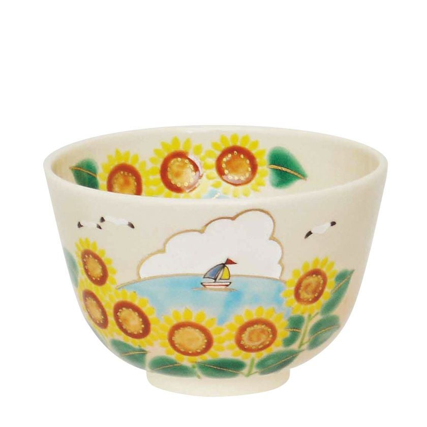 茶道具 抹茶茶碗（まっちゃちゃわん） 茶碗 色絵 向日葵 加藤 起楽 抹茶茶碗は茶の湯文化である表千家・裏千家の茶道具や抹茶を専門に扱う千紀園（せんきえん）が通販で販売しています。茶会また初心者向けのお稽古用にご利用いただける抹茶碗です。贈り物・ギフトにも人気です。