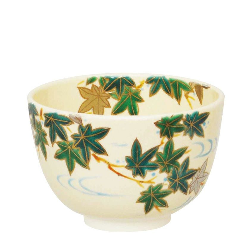 茶道具 抹茶茶碗（まっちゃちゃわん） 茶碗 色絵 青楓流水 加藤 起楽
