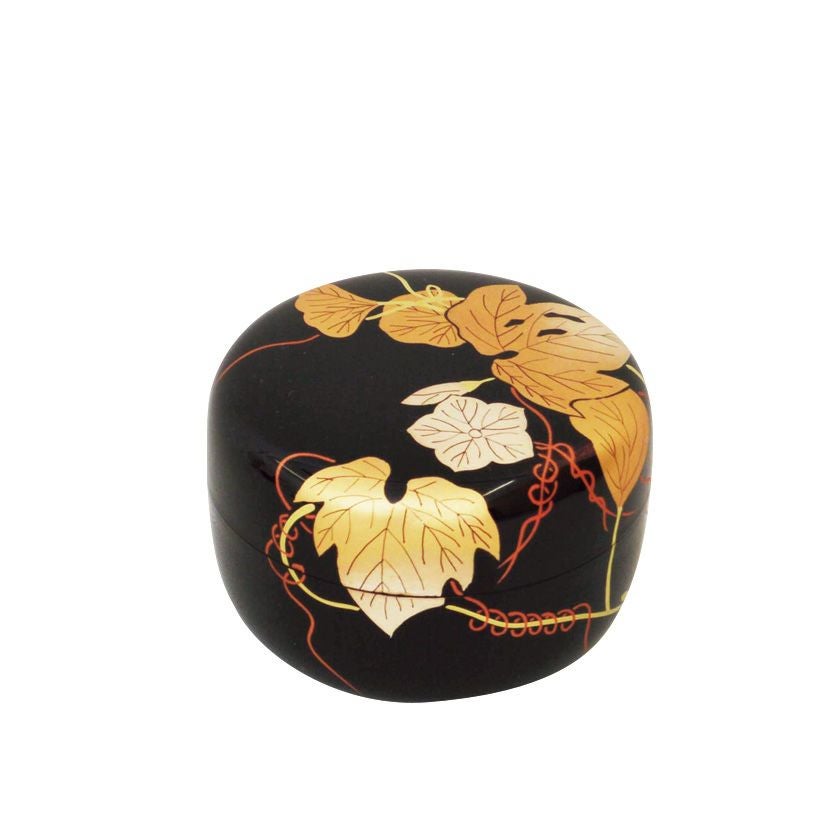 茶道具 薄茶器（うすちゃき） 平棗 夕顔蒔絵（内梨子地） 樹脂製 東雲
