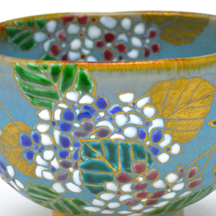 茶道具 抹茶茶碗（まっちゃちゃわん） 茶碗 青釉 紫陽花 壱休窯 | 千年