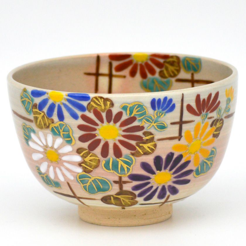 茶道具 抹茶茶碗（まっちゃちゃわん） 茶碗 刷毛目 籬に菊 中山 喜白 抹茶茶碗は茶の湯文化である表千家・裏千家の茶道具や抹茶を専門に扱う千紀園（せんきえん）が通販で販売しています。茶会また初心者向けのお稽古用にご利用いただける抹茶碗です。贈り物・ギフトにも人気です。