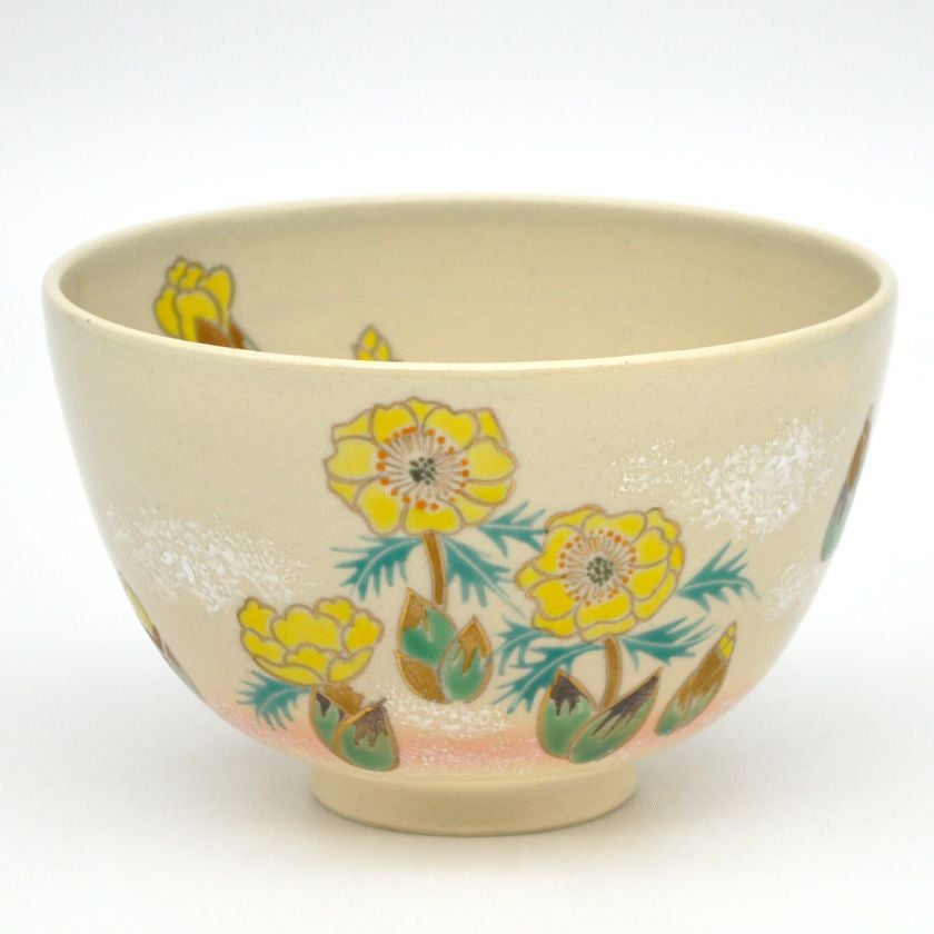 茶道具 抹茶茶碗（まっちゃちゃわん） 茶碗　御本　福寿草 見谷 福峰 抹茶茶碗は茶の湯文化である表千家・裏千家の茶道具や抹茶を専門に扱う千紀園（せんきえん）が通販で販売しています。茶会また初心者向けのお稽古用にご利用いただける抹茶碗です。贈り物・ギフトにも人気です。