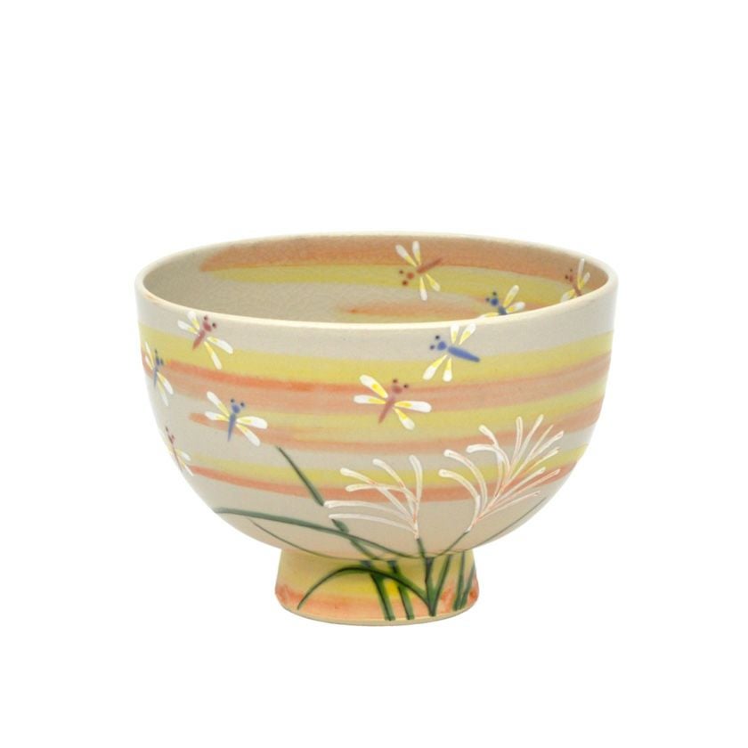 茶道具  抹茶茶碗 茶道具 抹茶茶碗（まっちゃちゃわん） 茶碗 トンボに芒（すすき） 水出
