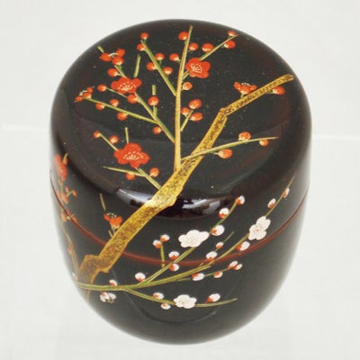 茶道具 薄茶器（うすちゃき） 溜塗中棗 紅白梅蒔絵 佐々木 麗峰 | 千年 