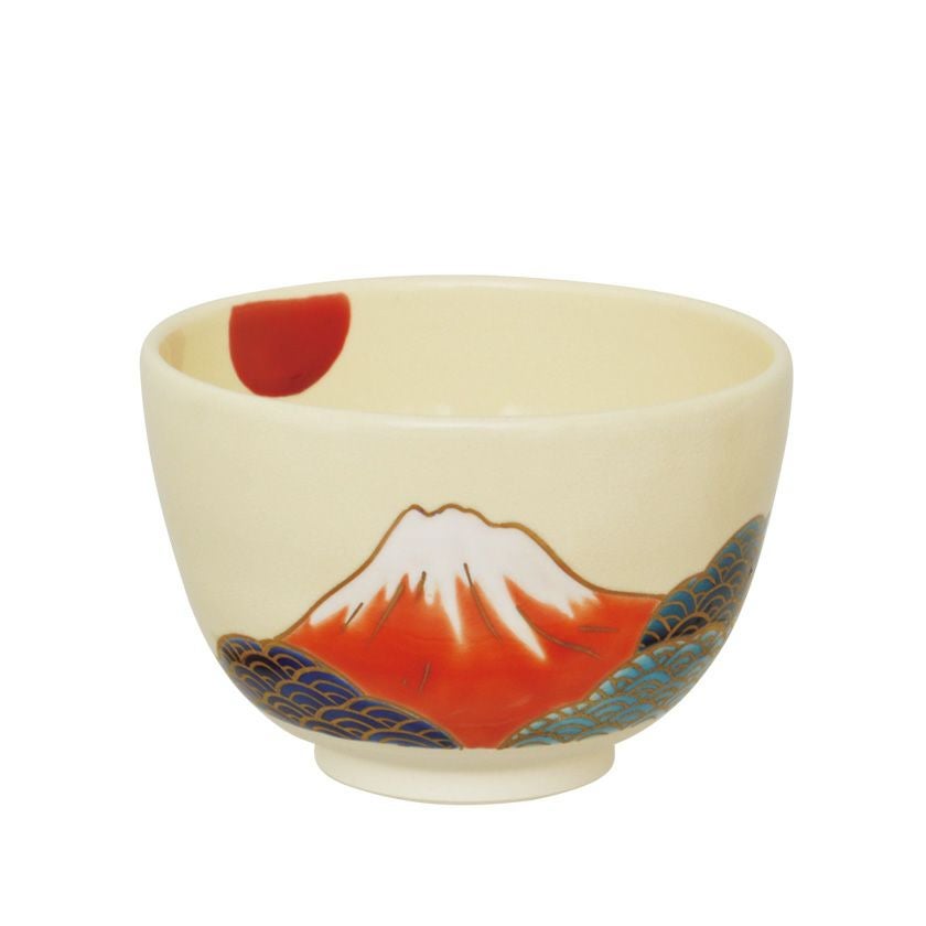 茶道具 抹茶茶碗（まっちゃちゃわん） 茶碗 色絵 赤富士 加藤 起楽