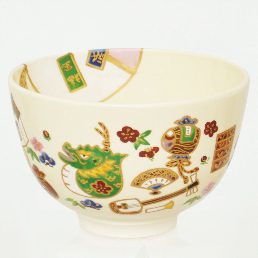 茶道具 抹茶茶碗（まっちゃちゃわん） 茶碗 色絵 福玉 浅見 与し三 干支 辰（たつ、タツ、龍、竜） 抹茶茶碗は茶の湯文化である表千家・裏千家の茶道具や抹茶を専門に扱う千紀園（せんきえん）が通販で販売しています。茶会また初心者向けのお稽古用にご利用いただける抹茶碗です。贈り物・ギフトにも人気です。