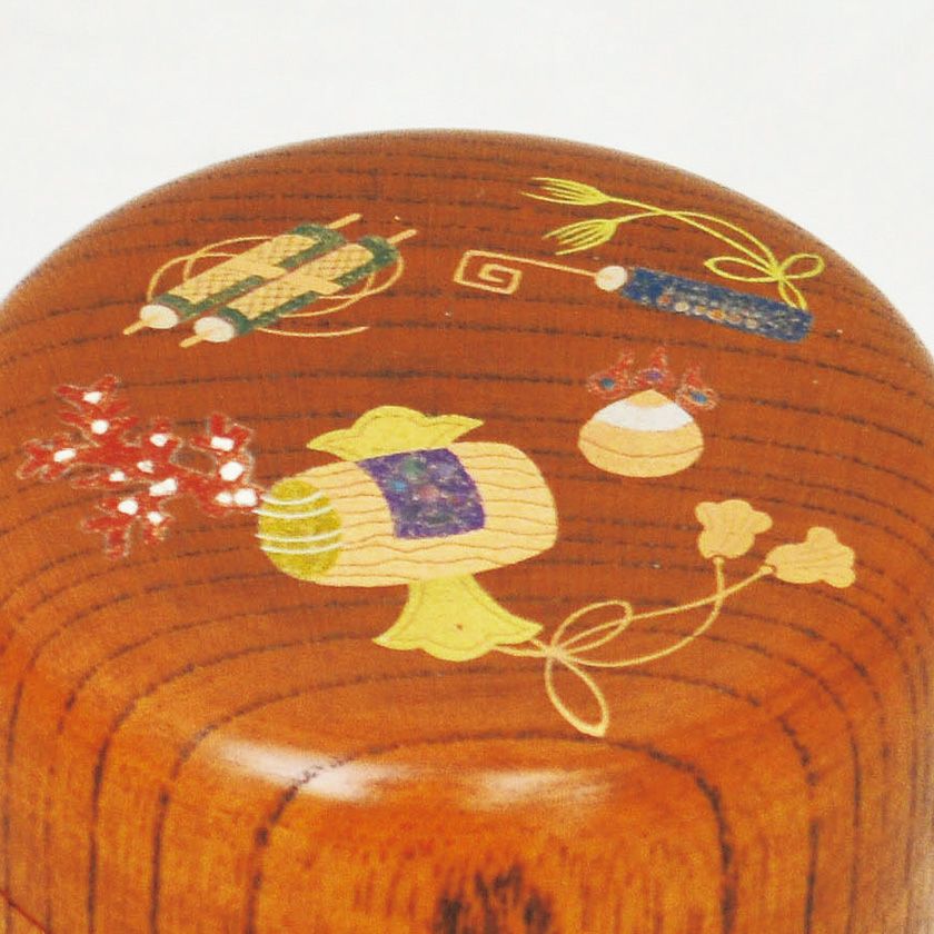 茶道具 薄茶器（うすちゃき） 欅拭漆中棗 宝尽し蒔絵 佐々木 麗峰