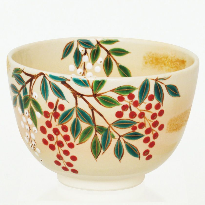 茶道具 抹茶茶碗（まっちゃちゃわん） 茶碗 色絵 南天 加藤 起楽 抹茶茶碗は茶の湯文化である表千家・裏千家の茶道具や抹茶を専門に扱う千紀園（せんきえん）が通販で販売しています。茶会また初心者向けのお稽古用にご利用いただける抹茶碗です。贈り物・ギフトにも人気です。