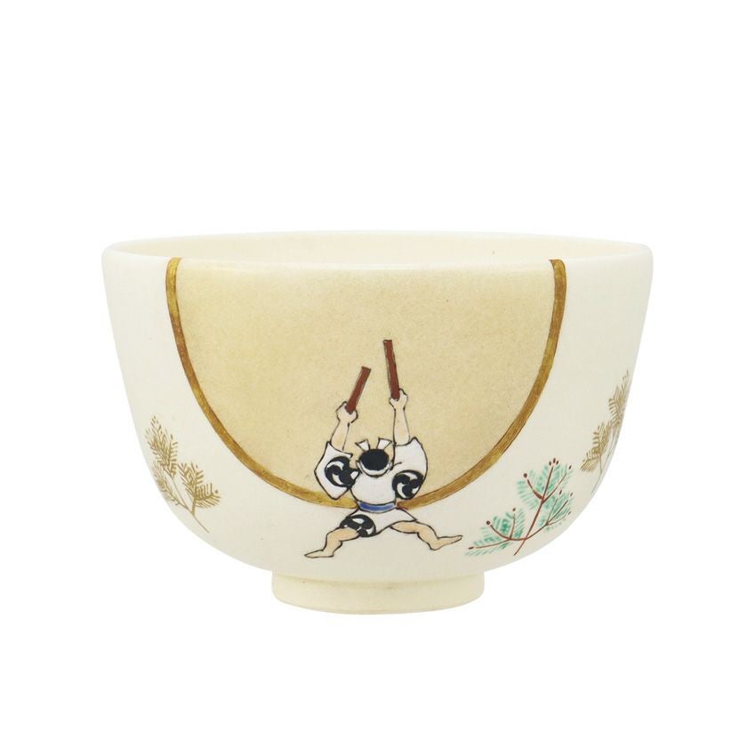 茶道具 抹茶茶碗（まっちゃちゃわん） 茶碗 色絵 和太鼓 通次 阿山 歌会始 勅題 御題「和」 抹茶茶碗は茶の湯文化である表千家・裏千家の茶道具や抹茶を専門に扱う千紀園（せんきえん）が通販で販売しています。茶会また初心者向けのお稽古用にご利用いただける抹茶碗です。贈り物・ギフトにも人気です。