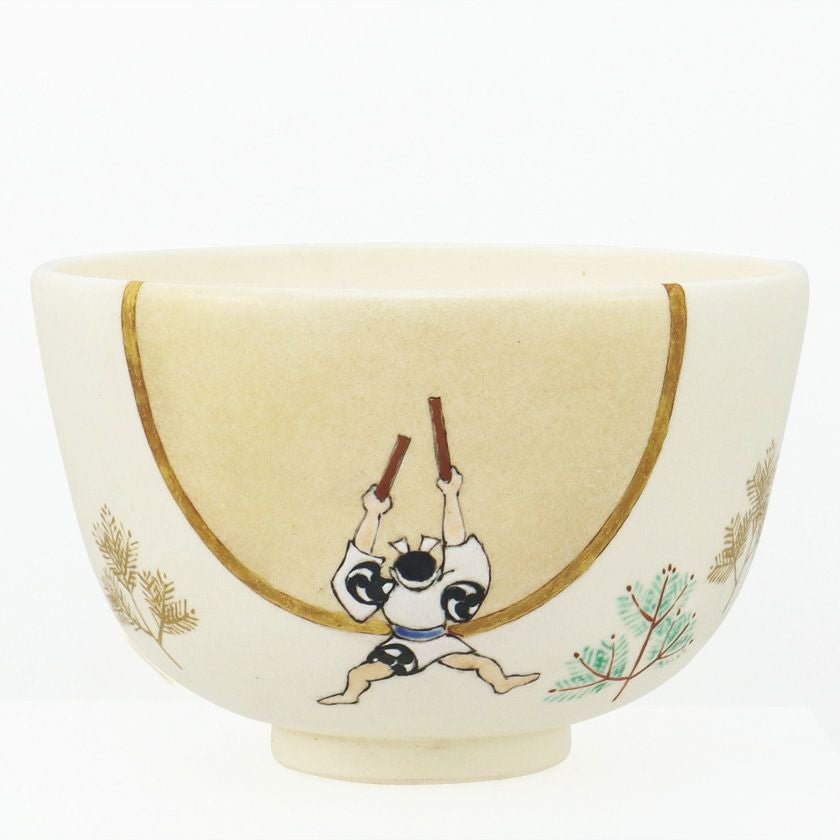 茶道具 抹茶茶碗（まっちゃちゃわん） 茶碗 色絵 和太鼓 通次 阿山 歌会始 勅題 御題「和」 抹茶茶碗は茶の湯文化である表千家・裏千家の茶道具や抹茶を専門に扱う千紀園（せんきえん）が通販で販売しています。茶会また初心者向けのお稽古用にご利用いただける抹茶碗です。贈り物・ギフトにも人気です。