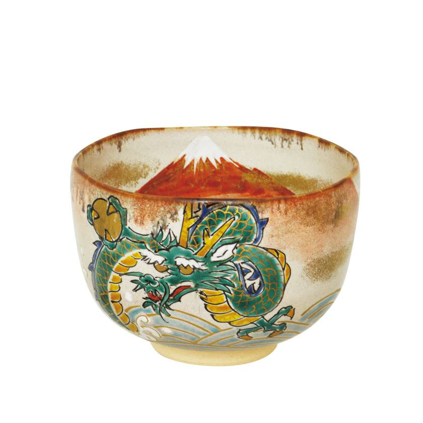 茶道具 抹茶茶碗（まっちゃちゃわん） 茶碗 乾山 赤富士に海龍 森下 秋彩 干支 辰（たつ 龍 竜 りゅう） 抹茶茶碗は茶の湯文化である表千家・裏千家の茶道具や抹茶を専門に扱う千紀園（せんきえん）が通販で販売しています。茶会また初心者向けのお稽古用にご利用いただける抹茶碗です。贈り物・ギフトにも人気です。