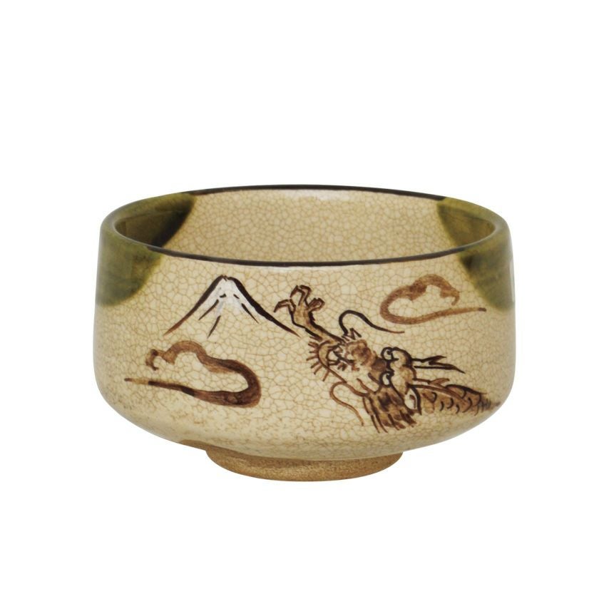 茶道具 抹茶茶碗（まっちゃちゃわん） 茶碗 織部 富士に登り龍 加藤 忠 干支 辰（たつ 龍 竜 りゅう） 抹茶茶碗は茶の湯文化である表千家・裏千家の茶道具や抹茶を専門に扱う千紀園（せんきえん）が通販で販売しています。茶会また初心者向けのお稽古用にご利用いただける抹茶碗です。贈り物・ギフトにも人気です。