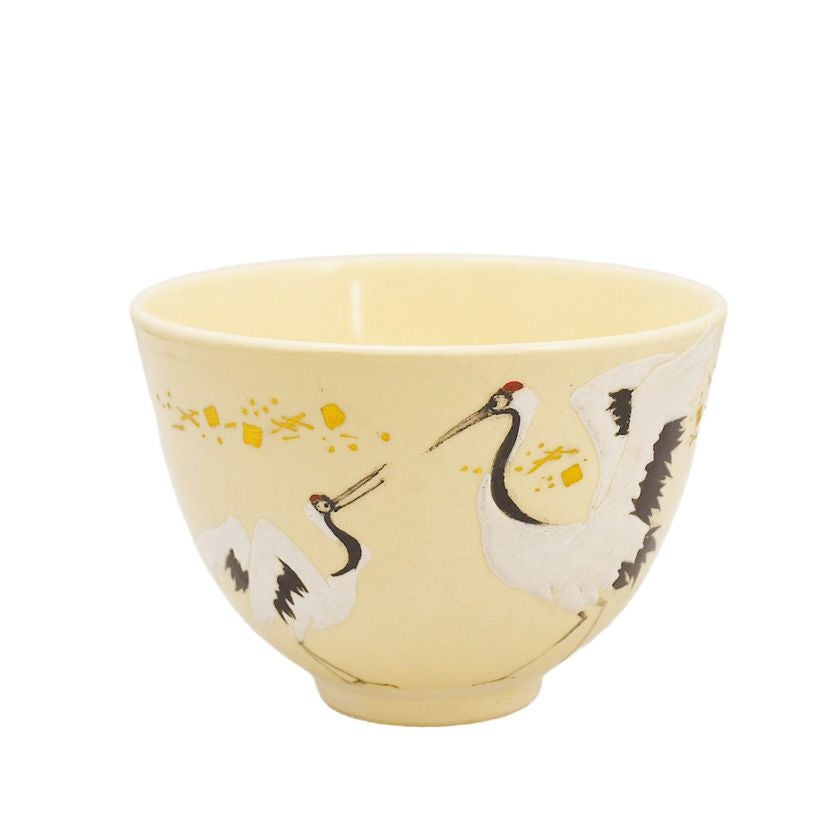 茶道具 抹茶茶碗（まっちゃちゃわん） 色絵茶碗 鶴 通次 阿山 御題（勅題）「和」 抹茶茶碗は茶の湯文化である表千家・裏千家の茶道具や抹茶を専門に扱う千紀園（せんきえん）が通販で販売しています。茶会また初心者向けのお稽古用にご利用いただける抹茶碗です。贈り物・ギフトにも人気です。