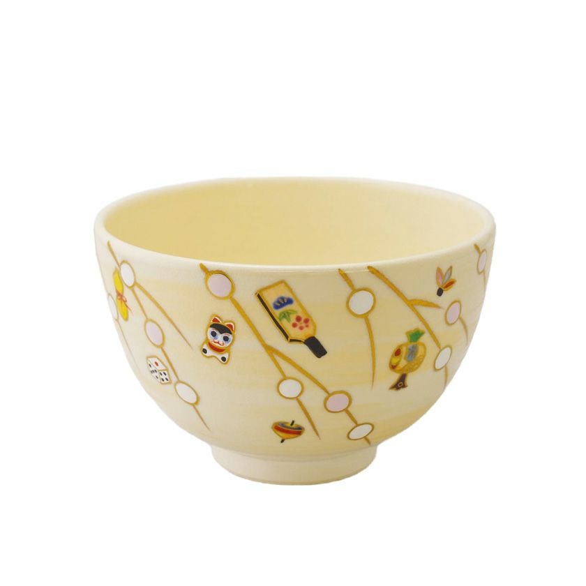 茶道具 抹茶茶碗（まっちゃちゃわん） 色絵茶碗 餅花 山岡 善高 歌会始 勅題 御題「和」 抹茶茶碗は茶の湯文化である表千家・裏千家の茶道具や抹茶を専門に扱う千紀園（せんきえん）が通販で販売しています。茶会また初心者向けのお稽古用にご利用いただける抹茶碗です。贈り物・ギフトにも人気です。