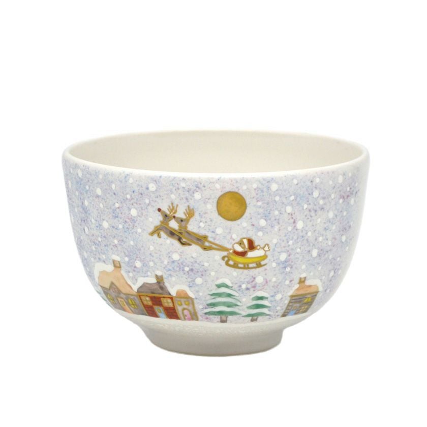 茶道具 抹茶茶碗（まっちゃちゃわん） 茶碗 白釉 サンタクロース 山岡