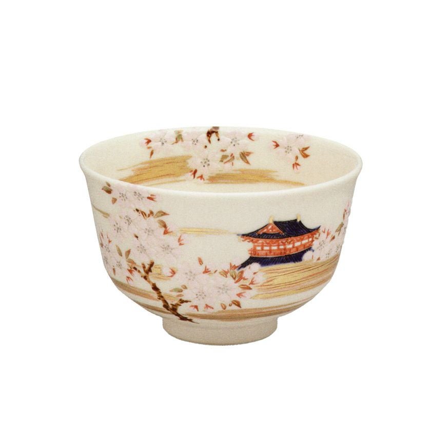 茶道具 抹茶茶碗（まっちゃちゃわん） 色絵 大和の春 茶碗 田中 方円 歌会始 勅題 御題「和」 抹茶茶碗は茶の湯文化である表千家・裏千家の茶道具や抹茶を専門に扱う千紀園（せんきえん）が通販で販売しています。茶会また初心者向けのお稽古用にご利用いただける抹茶碗です。贈り物・ギフトにも人気です。