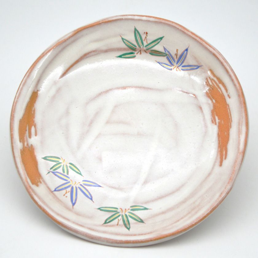 茶道具 菓子器（かしき） 銘々皿 灰釉 笹 1枚 中村 秋峰 | 千年の香り