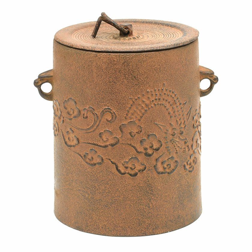 茶釜　『龍敏堂造』『風炉釜』『透木釜』　紙箱　茶道具 茶道具 炉釜 炉用釜 透木釜 裏甲釜 菊池政光作 釜鐶付き 茶道 : 茶道具
