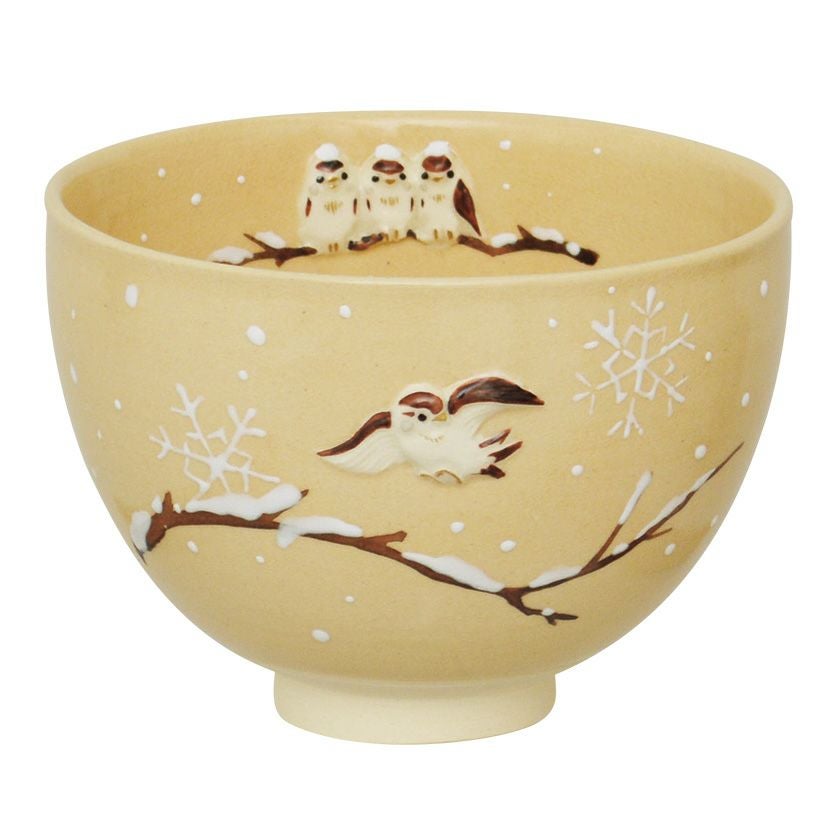 茶道具 抹茶茶碗（まっちゃちゃわん） 茶碗 浮彫 寒雀 今岡 三四郎 抹茶茶碗は茶の湯文化である表千家・裏千家の茶道具や抹茶を専門に扱う千紀園（せんきえん）が通販で販売しています。茶会また初心者向けのお稽古用にご利用いただける抹茶碗です。贈り物・ギフトにも人気です。