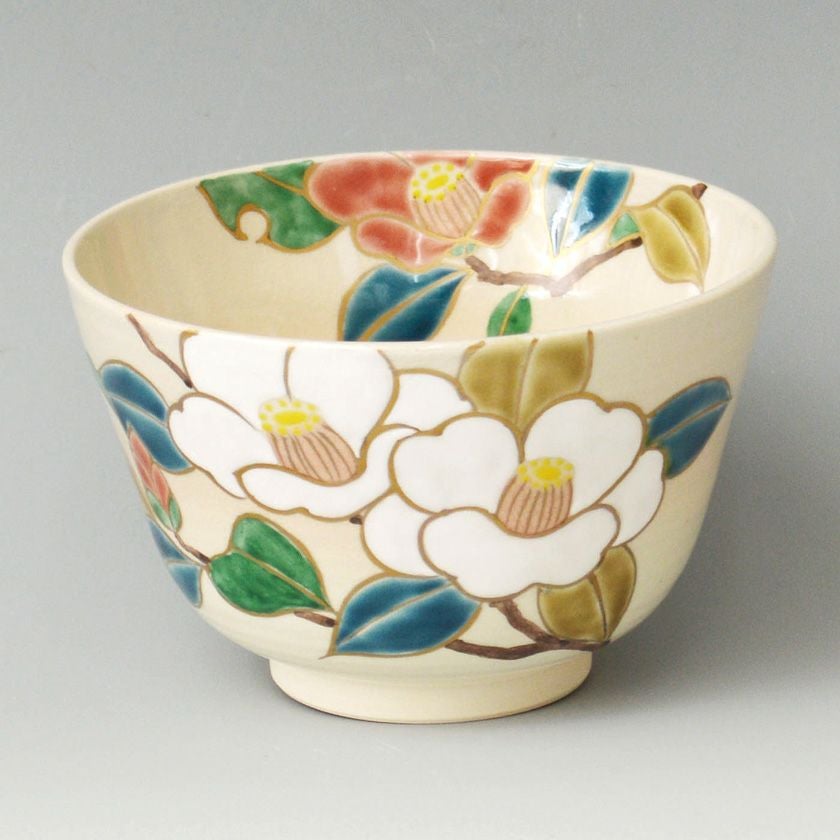 加藤永山　色絵白蕪　茶碗　茶道具 茶道具 抹茶茶碗（まっちゃちゃわん） 茶碗 色絵 紅白椿 加藤 永山